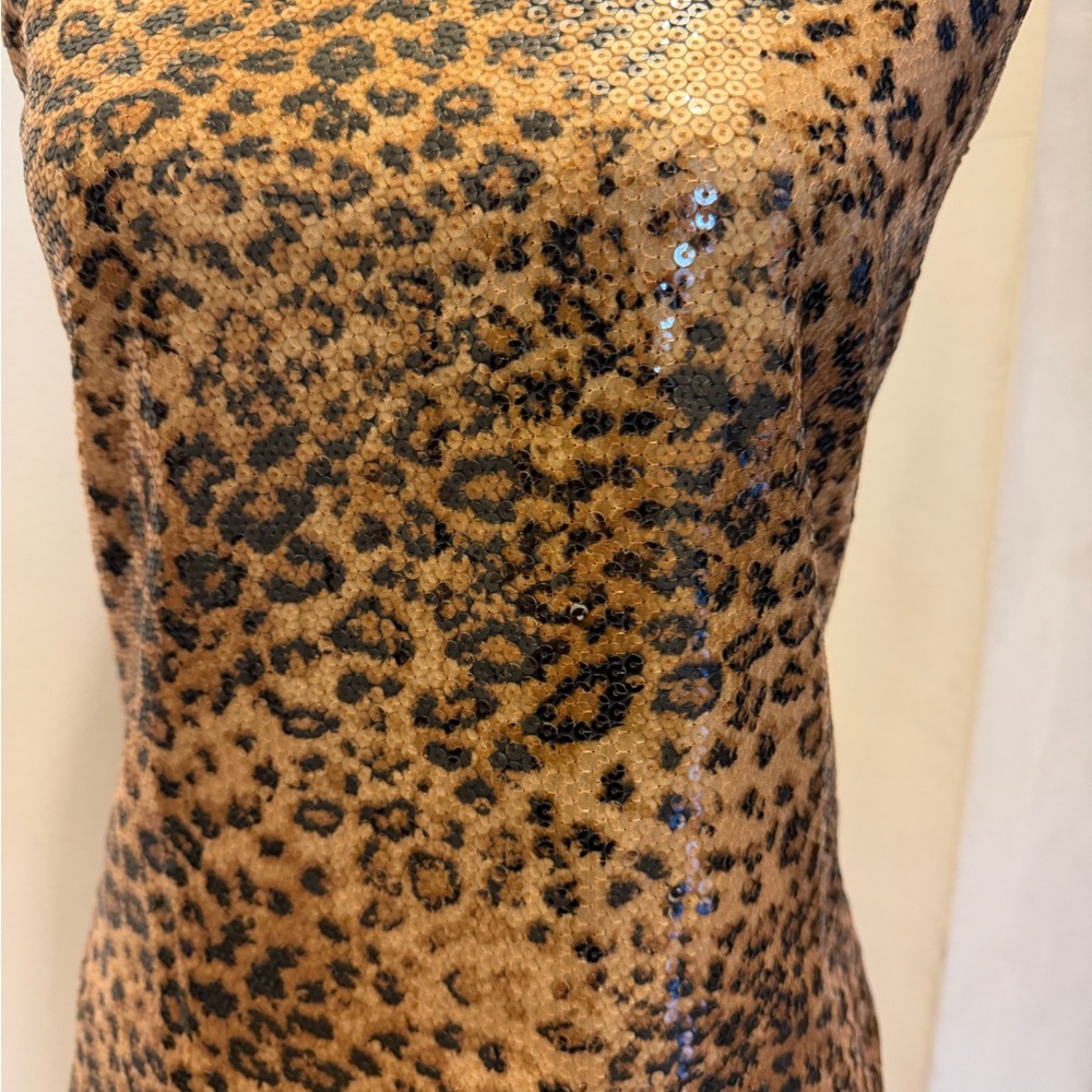 Red Leopard Sequin Camisole - Gold and Black - Picture 3 of 6